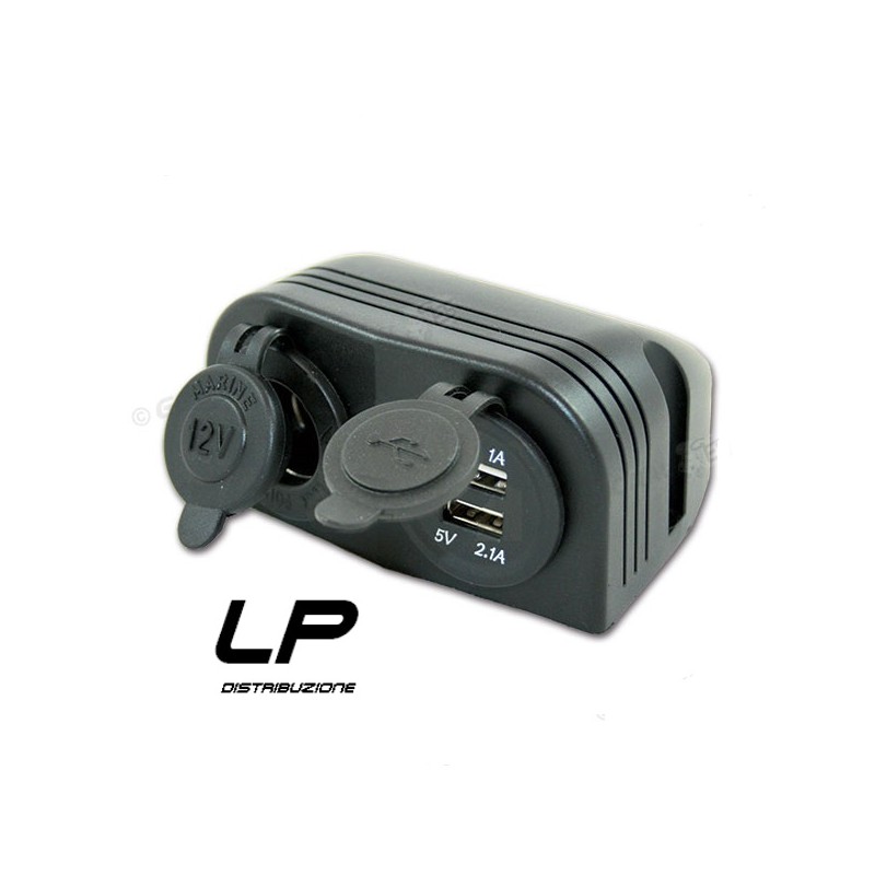 Supporto 2 USB e presa 12V