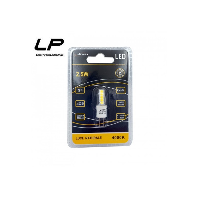 LAMPADINE LED 2,5W 12Volt G4 Universo 3 colorazioni